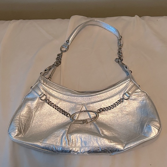 St. John - Silver Leather Mini Purse